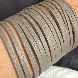 Gray Leather Slice Bracelet